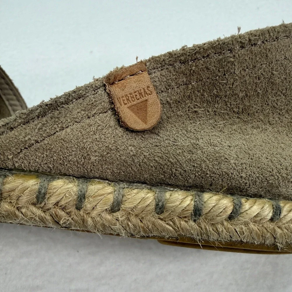 Verbenas Carmen Serraje Piedra Espadrille Flats US 9 9.5 EU 40 Tan Beige Suede